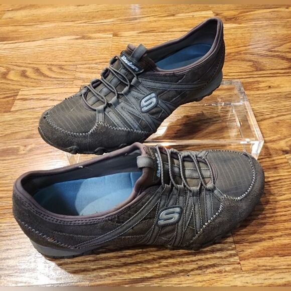 Skechers Women's Biker Relaxed Fit Gray & Blue Size 7.5 Shoes - Picture 6 of 13